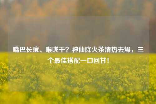 嘴巴长痘、喉咙干?神仙降火茶清热去燥,三个最佳搭配一口回甘!