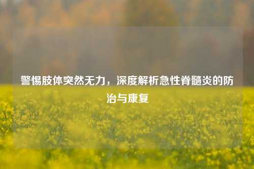 警惕肢体突然无力,深度解析急性脊髓炎的防治与康复