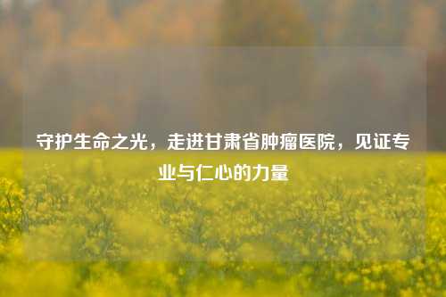 守护生命之光,走进甘肃省肿瘤医院,见证专业与仁心的力量