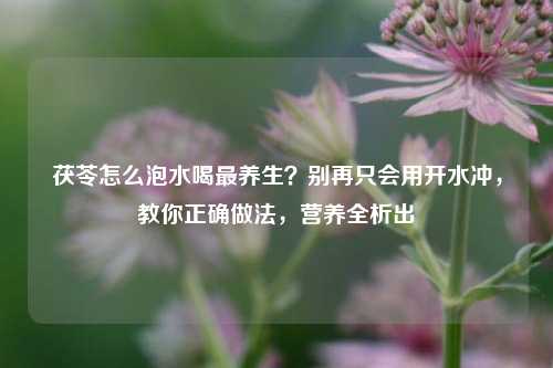 茯苓怎么泡水喝最养生?别再只会用开水冲,教你正确做法,营养全析出