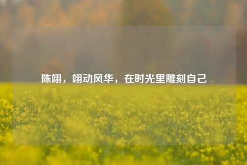 陈翊,翊动风华,在时光里雕刻自己
