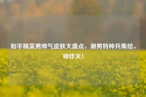 和平精英男帅气皮肤大盘点,潮男特种兵集结,帅炸天!