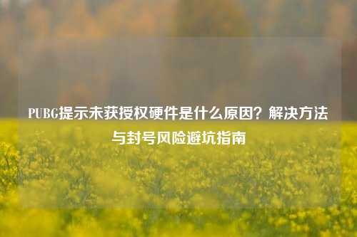 PUBG提示未获授权硬件是什么原因?解决方法与封号风险避坑指南