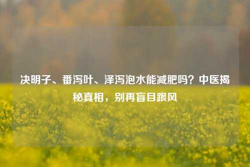 决明子、番泻叶、泽泻泡水能减肥吗?中医揭秘真相,别再盲目跟风