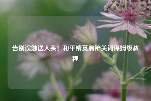 告别误触送人头!和平精英滑铲关闭保姆级教程