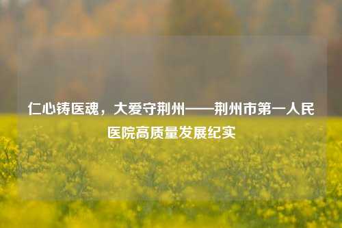 仁心铸医魂,大爱守荆州——荆州市第一人民医院高质量发展纪实